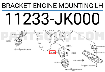 Nissan 11233JK000 BRACKET-ENGINE MOUNTING,LH