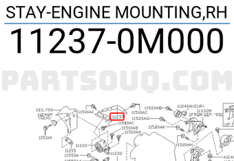 Nissan 112370M000 STAY-ENGINE MOUNTING,RH