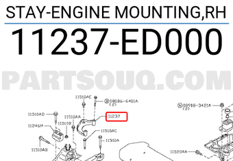 Nissan 11237ED000 STAY-ENGINE MOUNTING,RH