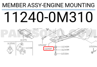 Nissan 112400M310 MEMBER ASSY-ENGINE MOUNTING