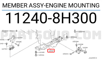 Nissan 112408H300 MEMBER ASSY-ENGINE MOUNTING