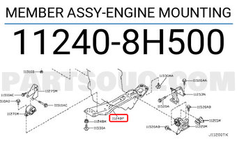 Nissan 112408H500 MEMBER ASSY-ENGINE MOUNTING