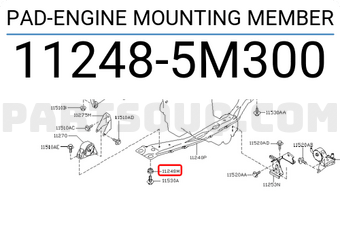Nissan 112485M300 PAD-ENGINE MOUNTING MEMBER
