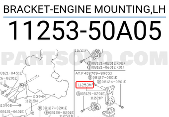 Nissan 1125350A05 BRACKET-ENGINE MOUNTING,LH