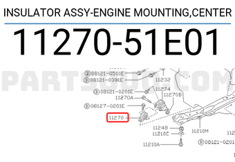 Nissan 1127051E01 INSULATOR ASSY-ENGINE MOUNTING,CENTER