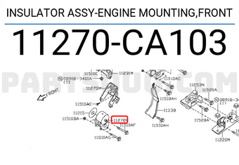 Nissan 11270CA103 INSULATOR ASSY-ENGINE MOUNTING,FRONT