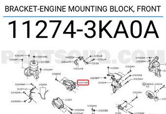 Nissan 112743KA0A BRACKET-ENGINE MOUNTING BLOCK, FRONT
