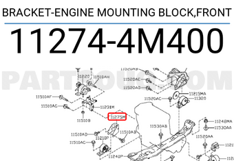 Nissan 112744M400 BRACKET-ENGINE MOUNTING BLOCK,FRONT