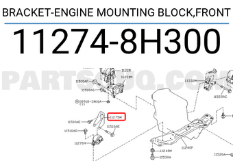 Nissan 112748H300 BRACKET-ENGINE MOUNTING BLOCK,FRONT