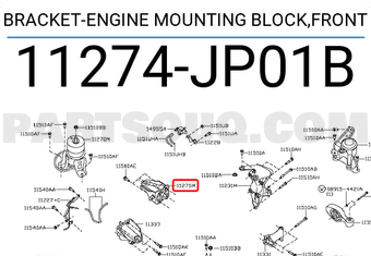 Nissan 11274JP01B BRACKET-ENGINE MOUNTING BLOCK,FRONT