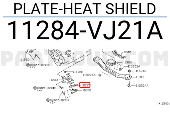 Nissan 11284VJ21A PLATE-HEAT SHIELD