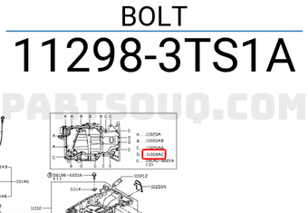 Nissan 112983TS1A BOLT