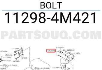 Nissan 112984M421 BOLT
