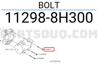 Nissan 112988H300 BOLT