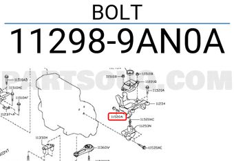 Nissan 112989AN0A BOLT
