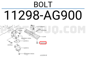 Nissan 11298AG900 BOLT