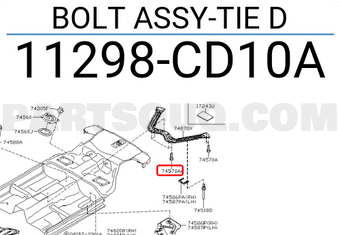 Nissan 11298CD10A BOLT ASSY-TIE D