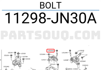 Nissan 11298JN30A BOLT