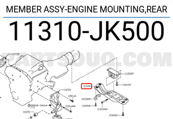 Nissan 11310JK500 MEMBER ASSY-ENGINE MOUNTING,REAR