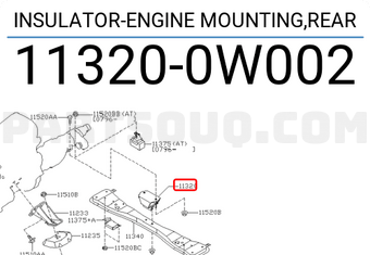 Nissan 113200W002 INSULATOR-ENGINE MOUNTING,REAR