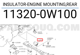 Nissan 113200W100 INSULATOR-ENGINE MOUNTING,REAR