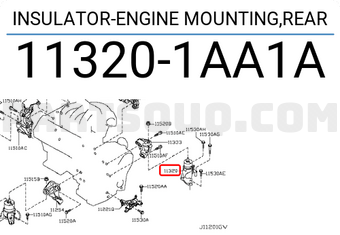 Nissan 113201AA1A INSULATOR-ENGINE MOUNTING,REAR