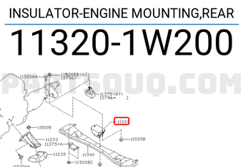 Nissan 113201W200 INSULATOR-ENGINE MOUNTING,REAR