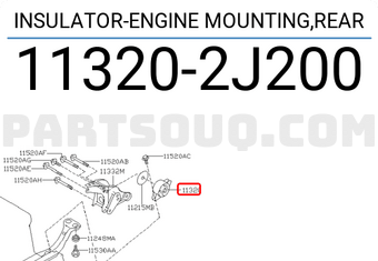 Nissan 113202J200 INSULATOR-ENGINE MOUNTING,REAR