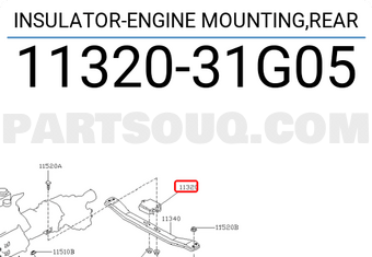 Nissan 1132031G05 INSULATOR-ENGINE MOUNTING,REAR