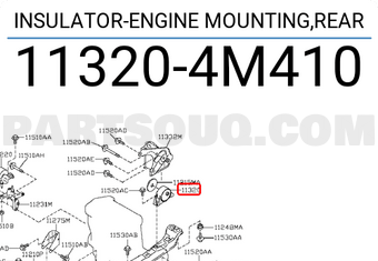 Nissan 113204M410 INSULATOR-ENGINE MOUNTING,REAR