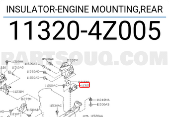 Nissan 113204Z005 INSULATOR-ENGINE MOUNTING,REAR