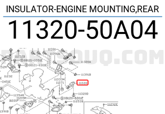 Nissan 1132050A04 INSULATOR-ENGINE MOUNTING,REAR