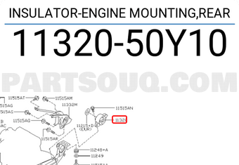 Nissan 1132050Y10 INSULATOR-ENGINE MOUNTING,REAR