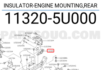 Nissan 113205U000 INSULATOR-ENGINE MOUNTING,REAR