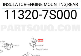 Nissan 113207S000 INSULATOR-ENGINE MOUNTING,REAR