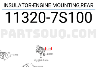 Nissan 113207S100 INSULATOR-ENGINE MOUNTING,REAR