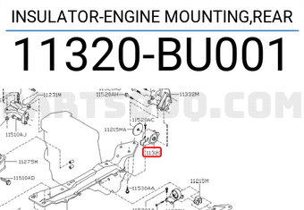 Nissan 11320BU001 INSULATOR-ENGINE MOUNTING,REAR