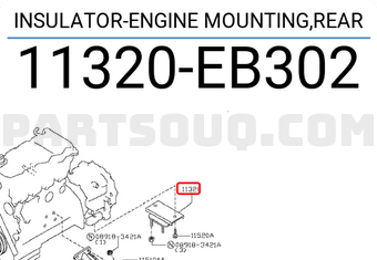 Nissan 11320EB302 INSULATOR-ENGINE MOUNTING,REAR