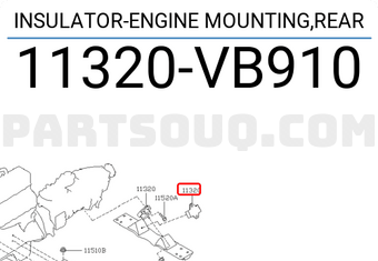Nissan 11320VB910 INSULATOR-ENGINE MOUNTING,REAR