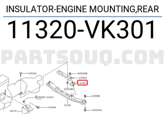 Nissan 11320VK301 INSULATOR-ENGINE MOUNTING,REAR