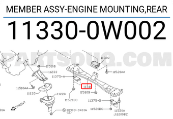Nissan 113300W002 MEMBER ASSY-ENGINE MOUNTING,REAR