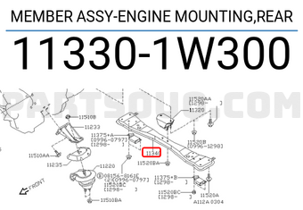 Nissan 113301W300 MEMBER ASSY-ENGINE MOUNTING,REAR