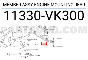 Nissan 11330VK300 MEMBER ASSY-ENGINE MOUNTING,REAR