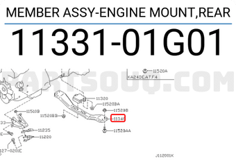 Nissan 1133101G01 MEMBER ASSY-ENGINE MOUNT,REAR
