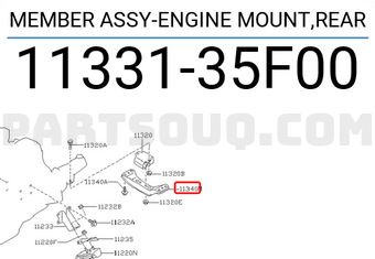 Nissan 1133135F00 MEMBER ASSY-ENGINE MOUNT,REAR