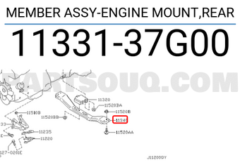 Nissan 1133137G00 MEMBER ASSY-ENGINE MOUNT,REAR
