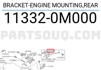 Nissan 113320M000 BRACKET-ENGINE MOUNTING,REAR
