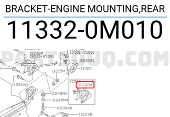 Nissan 113320M010 BRACKET-ENGINE MOUNTING,REAR