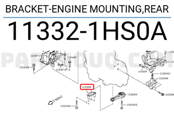 Nissan 113321HS0A BRACKET-ENGINE MOUNTING,REAR