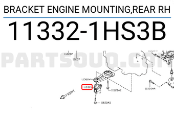 Nissan 113321HS3B BRACKET ENGINE MOUNTING,REAR RH